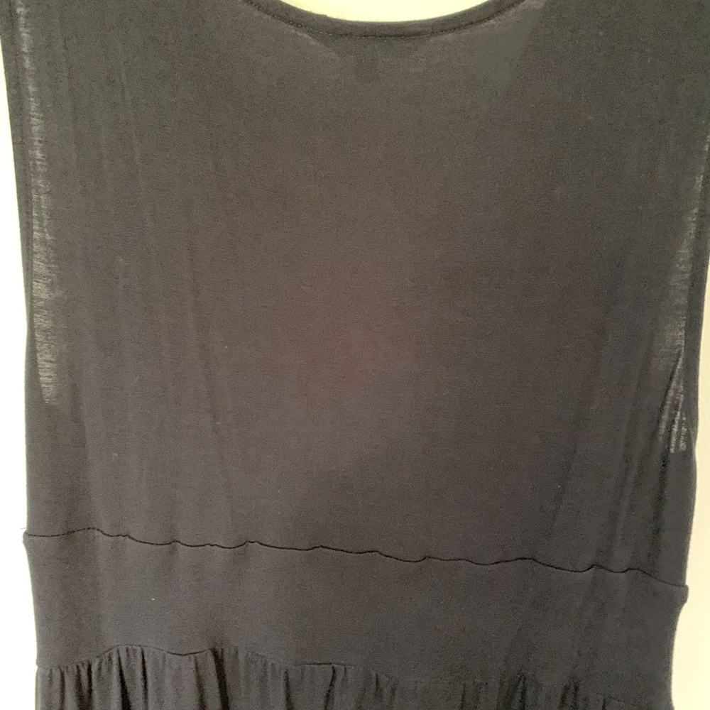 Soft light Black V neck dress at knee length nice pleads below bustier Size XL - Picture 12 of 13